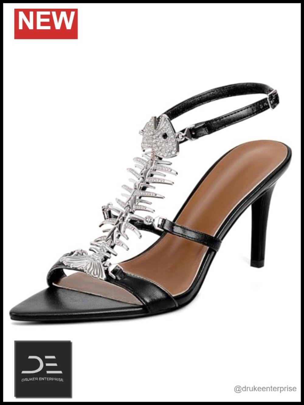 Strappy Rhinestone Stiletto Heels Women's Dress Party Sandals